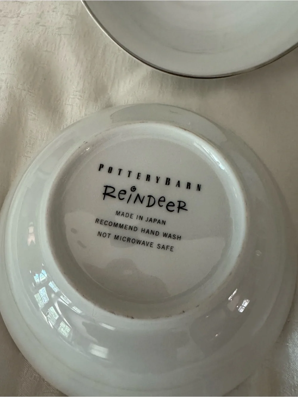 Vintage Pottery Barn Reindeer Cereal Bowls - Set of 4